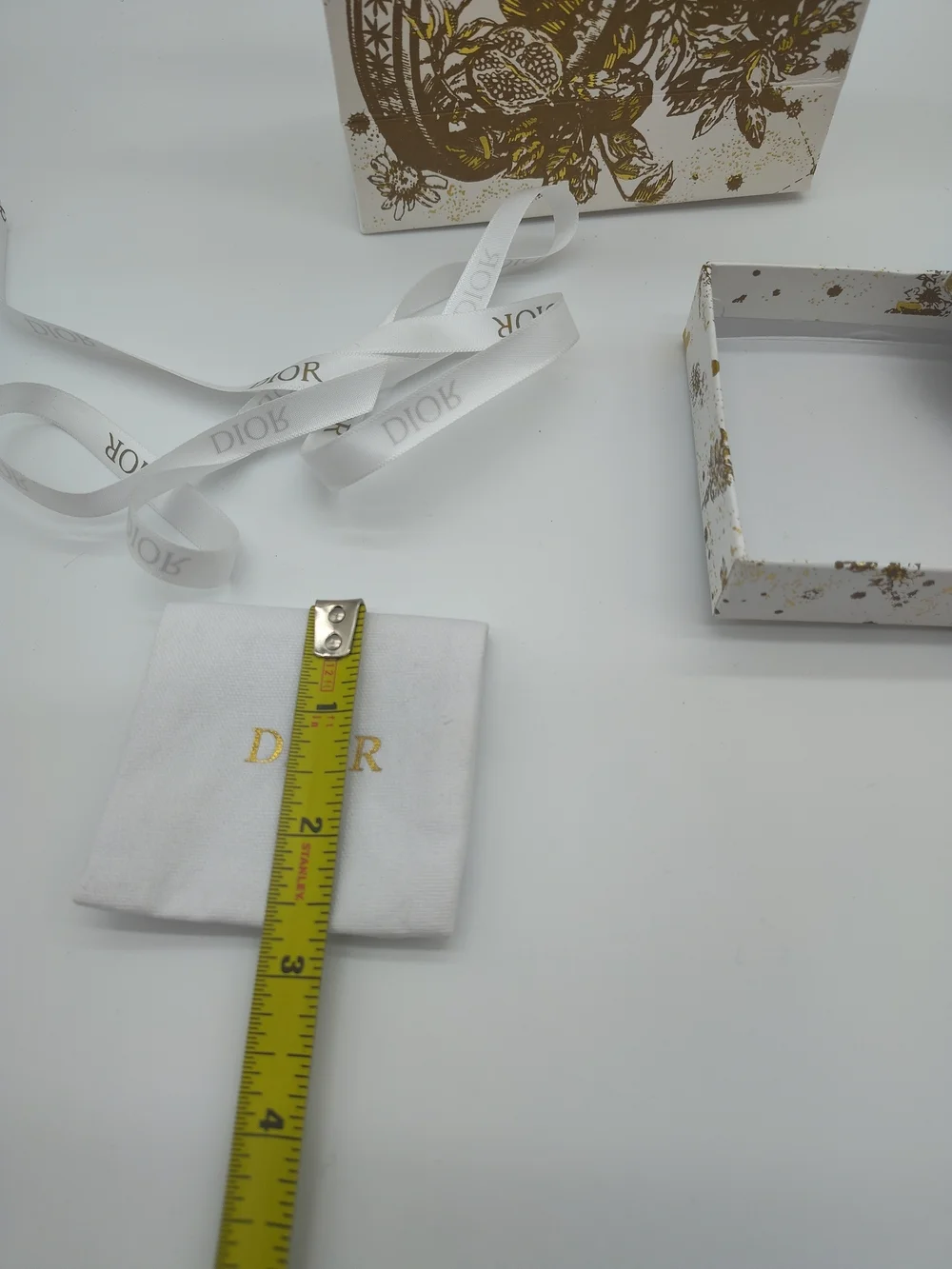 DIOR Limited Edition Gold Foil Butterfly Gift Bag Box Ribbon Dust Bag Set